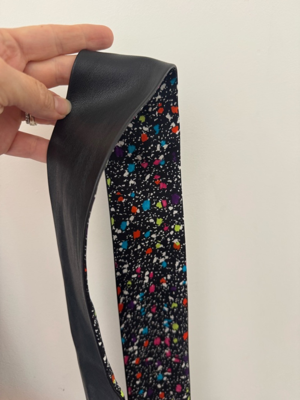 Diane Von Furstenberg Catherine Black Silk Dress with Multicolor Speckle Print - Picture 7 of 13